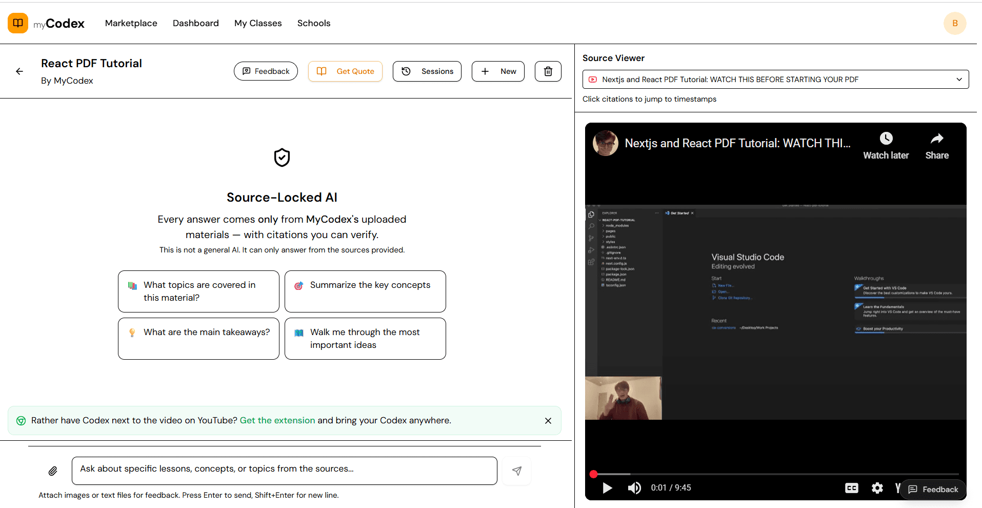 myCodex — Chat with your documents side-by-side